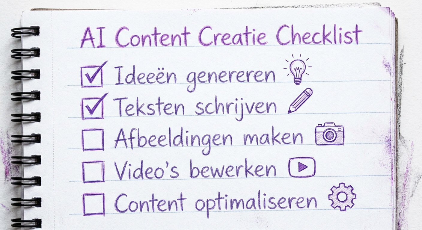 Checklist met 5 essentiële elementen van een sterke social media post met AI