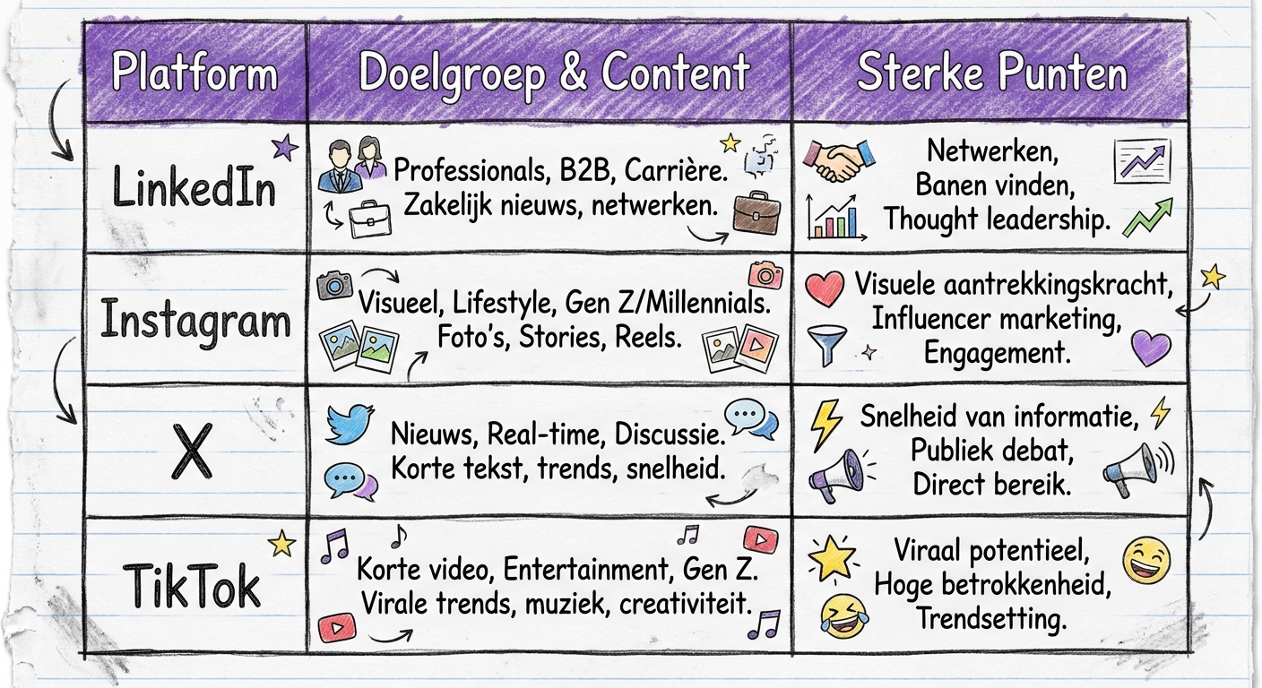 Vergelijking van AI tools voor social media content met voor- en nadelen per platform